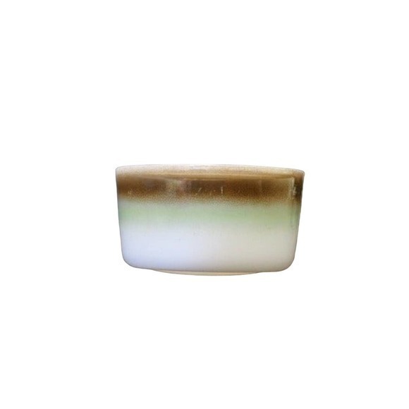 Federal‎ Iridescent Green Brown Iridescent Stripe Mesa Moss Rectangle Glass Bowl - Picture 5 of 10